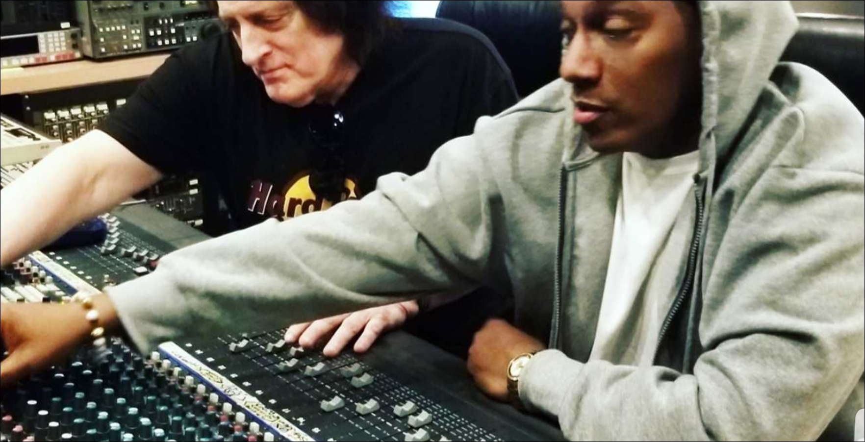 Tonez in the studio with Tommy James