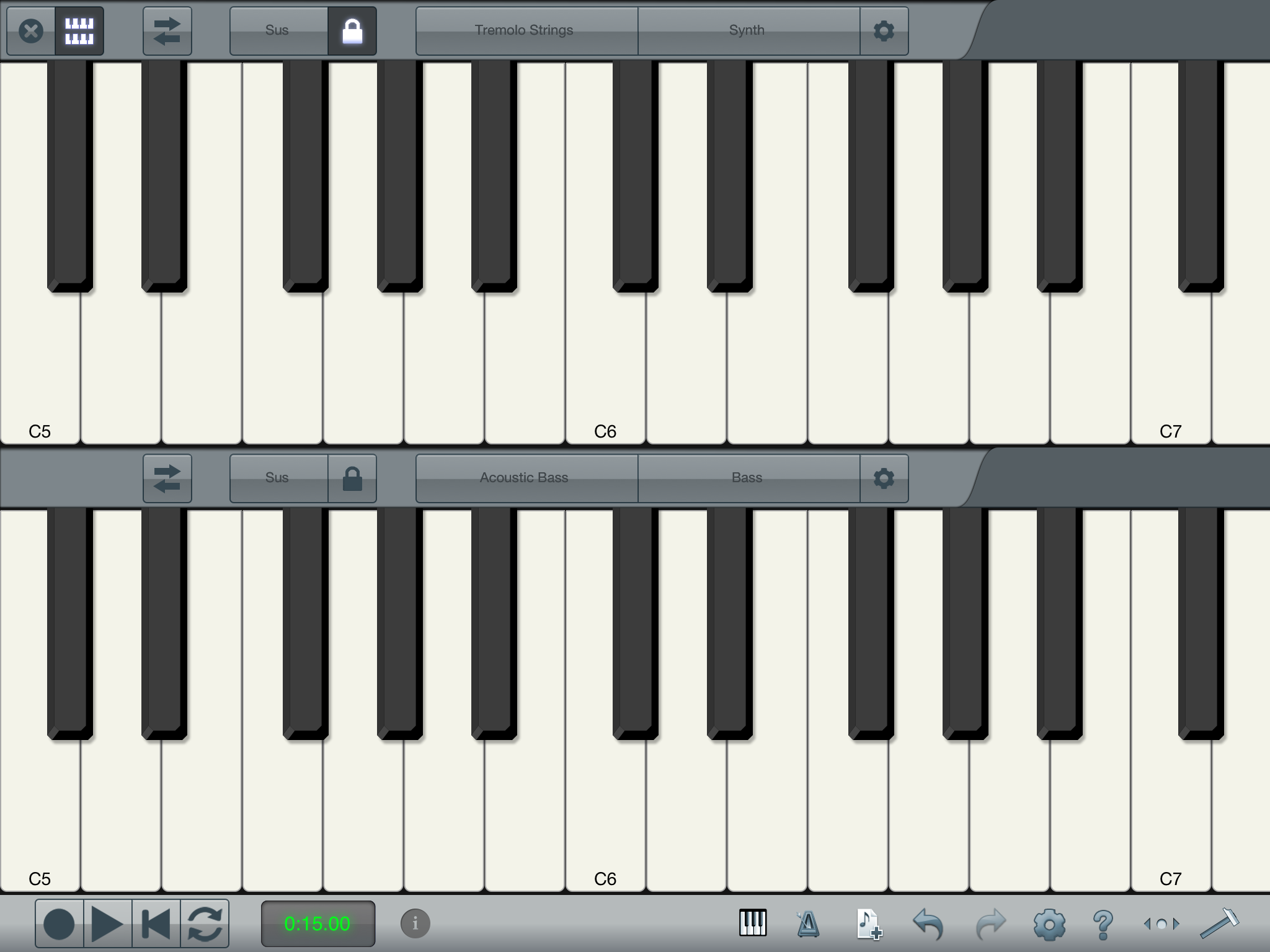 iOS piano-roll Screenshot